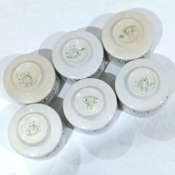 Vintage W.H. Grindlay "Lattice" Dessert Bowls White‎ Mid Century Modern Lot of 6 - Picture 3 of 7